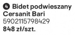 Bidet podwieszany Cersanit Bari promocja w Castorama