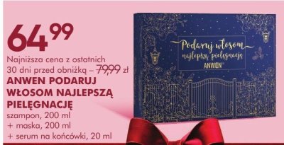 Zestaw kosmetyków ANWEN PODARUJ WŁOSOM NAJLEPSZĄ PIELĘGNACJĘ szampon 200 ml + maska 200 ml + serum na końcówki 20 ml promocja w Super-Pharm