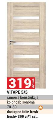 Drzwi VITAPE 5/5 ramowa konstrukcja kolor dąb sonoma 70-80 promocja w Merkury Market