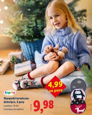 Skarpetki termiczne dziecięce lupilu, 2 pary promocja w Lidl