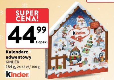 Kalendarz adwentowy KINDER promocja w Intermarche