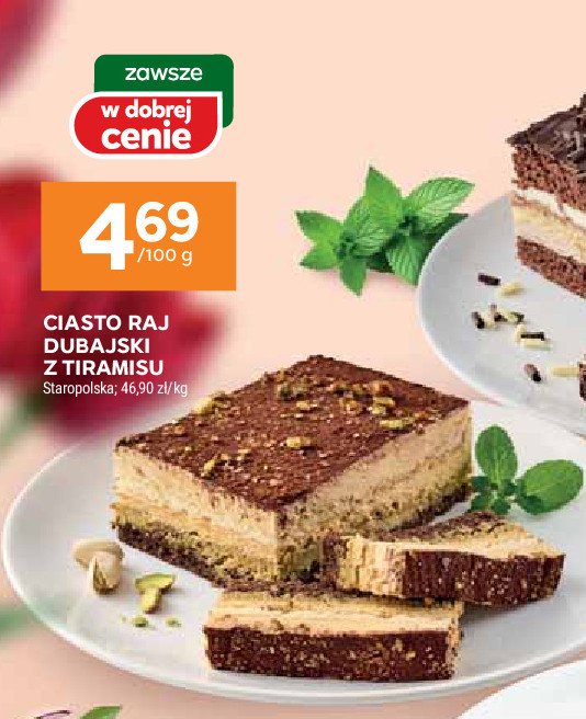 Ciasto raj dubajski z tiramisu STAROPOLSKA promocja w Stokrotka