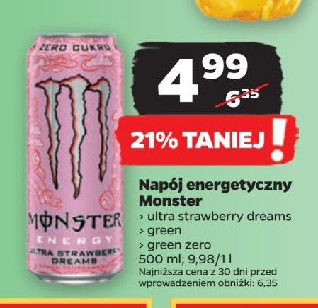 Napoj energetyczny Monster energy ultra strawberry dreams promocja