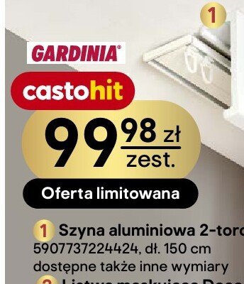 Szyna aluminiowa 2-torowa Gardinia promocja w Castorama