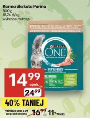 Karma dla kota Purina One wybrane rodzaje promocja w Delikatesy Centrum