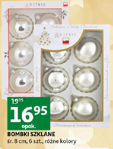 Zestaw bombek szklanych 8 cm promocja w Intermarche