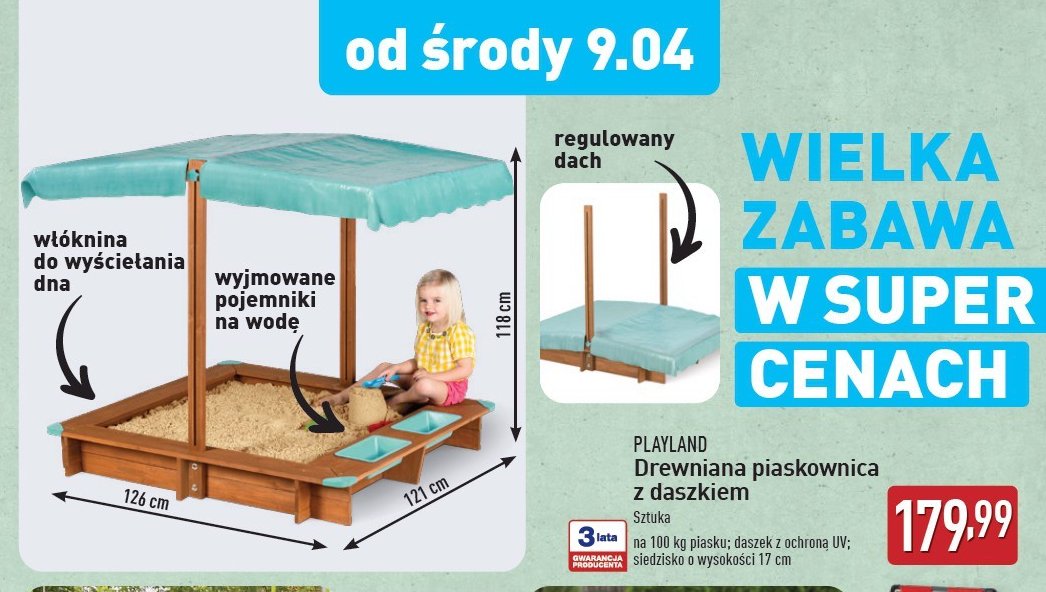 Piaskownica z daszkiem Playland promocja