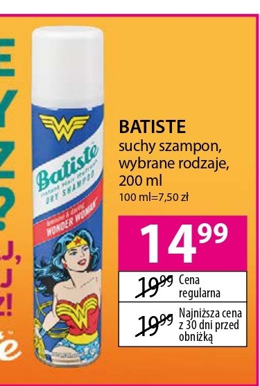 Szampon do w艂os贸w suchy wonder woman Batiste dry shampoo promocja