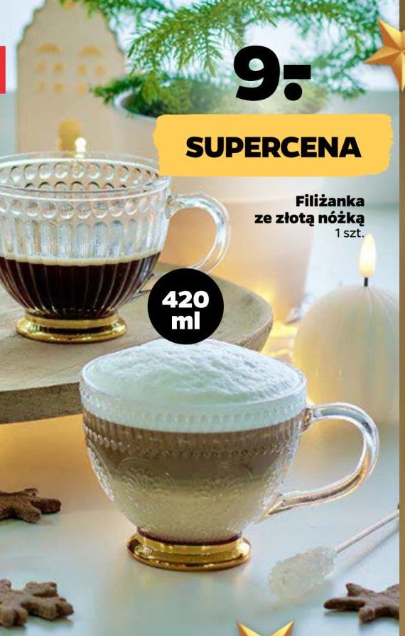 Filiżanka ze złotą nóżką 420 ml Florina (florentyna) promocja