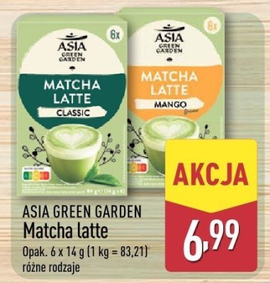 Matcha latte ASIA GREEN GARDEN różne rodzaje promocja w Aldi
