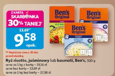 Ryż risotto, jaśminowy lub basmati Ben's promocja w Auchan
