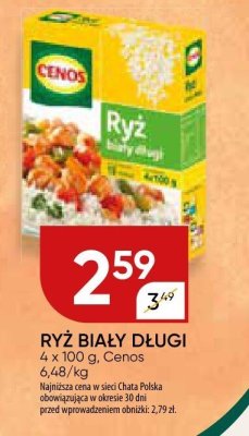 Ryż BIAŁY DŁUGI CENOS promocja w Chata Polska
