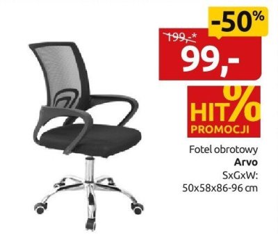 Fotel obrotowy Arvo promocja w Black Red White