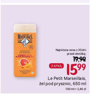 Żel pod prysznic pomarańcza i grejpfrut Le petit marseillais promocja