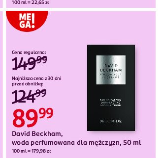Dezodorant David beckham follow your instinct promocja w Rossmann