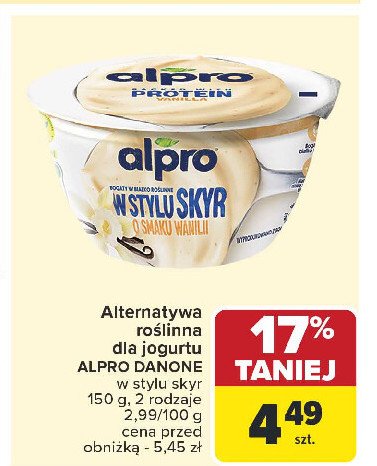 Jogurt wanilia ALPRO SKYR STYLE promocja