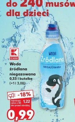 Woda niegazowana K-classic promocja