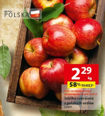 Jabłka czerwone z polskich sadów luzem promocja w Auchan