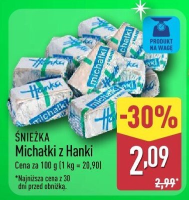 Miękkie cukierki ŚNIEŻKA Michałki z Hanki promocja w Aldi