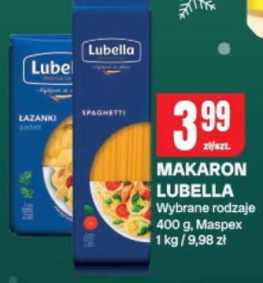 Makaron Lubella, wybrane rodzaje promocja w Chorten