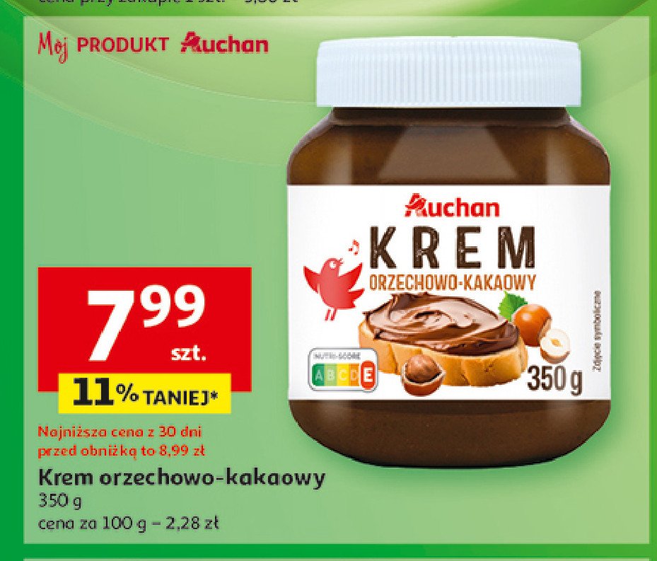 Krem orzechowo kakaowy Auchan promocja