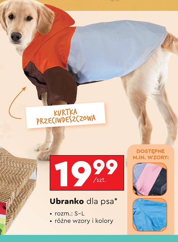 Kurtka przeciwdeszczowa dla psa s-l Activ pet promocja w Biedronka