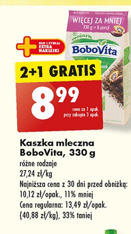 Kaszka mleczno-ryżowa kakaowa Bobovita mniam promocja