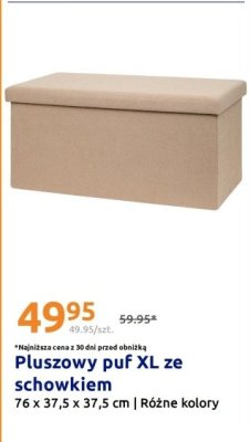 Pluszowy puf XL ze schowkiem promocja w Action