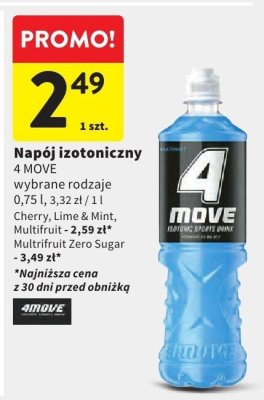 Napój izotoniczny 4 MOVE Cherry, Lime or Pink Grapefruit promocja w Intermarche