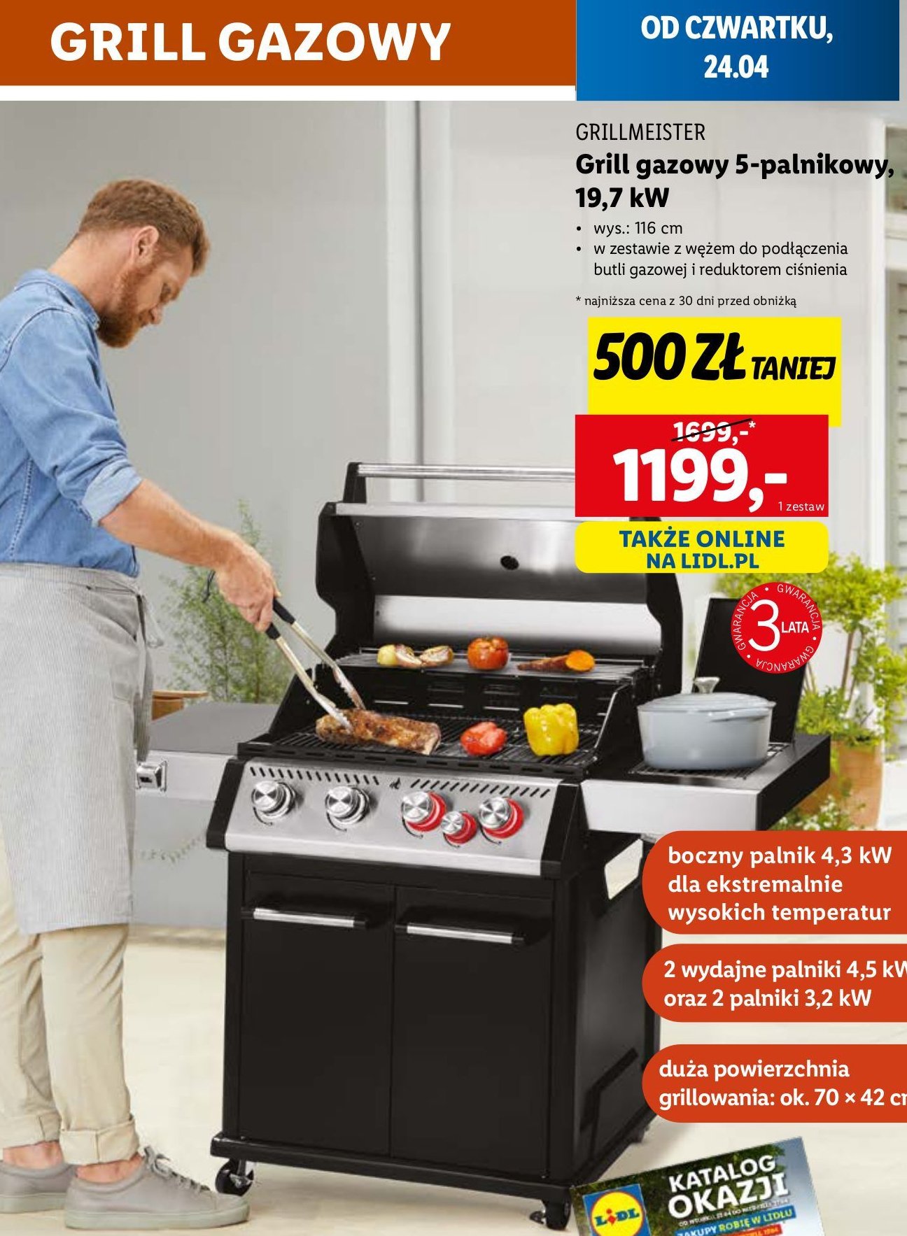 Grill gazowy 5-palnikowy Grill meister promocja