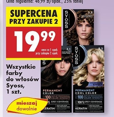 Farba do w艂os贸w 8.5 SYOSS PERMANENT promocja