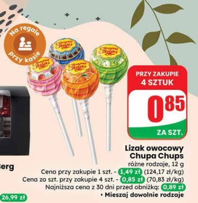 Lizak owocowy, różne rodzaje promocja w Dino