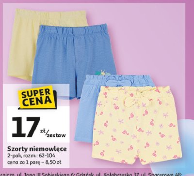Szorty niemowl臋ce ch艂opi臋ce 62-104 cm Auchan inextenso promocja