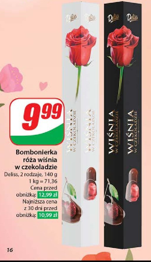 Bombonierka wiśnia w czekoladzie Deliss promocja w Dino