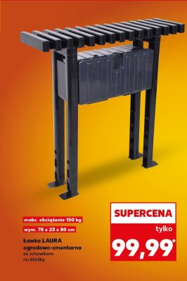 Ławka ogrodowo-cmentarna ze schowkiem na kłódkę promocja w Kaufland