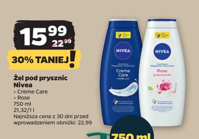 Żel pod prysznic rose & almond oil Nivea promocja