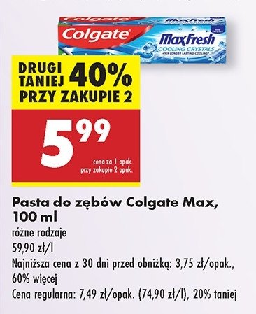 Pasta do zębów cooling crystals Colgate max fresh promocja