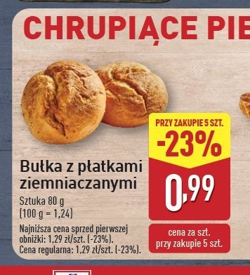 Bułka z płatkami ziemniaczanymi promocja w Aldi