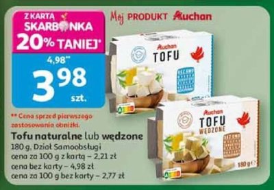 Tofu naturalne lub wędzone Auchan promocja w Auchan