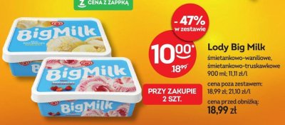 Lody Big Milk śmietankowo-truskawkowe promocja w Żabka