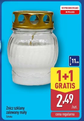 Znicz szklany zalewany mały Sztuka promocja w Aldi