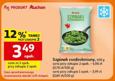 Szpinak rozdrobniony Auchan promocja w Auchan