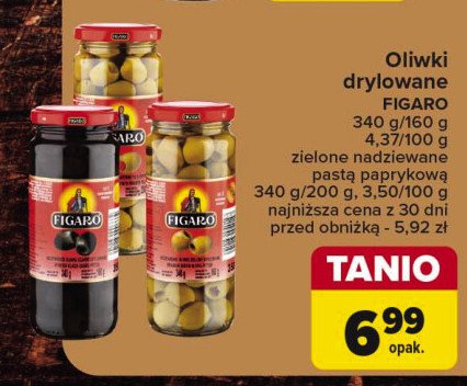 Oliwki zielone drylowane Figaro promocja