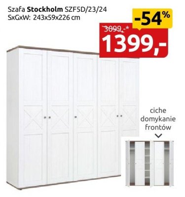 Szafa Stockholm SZF5D/23/24 Black Red White promocja w Black Red White