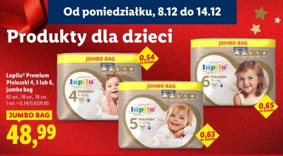 Pieluszki Lupilu Premium 4, 5 lub 6, jumbo bag promocja w Lidl