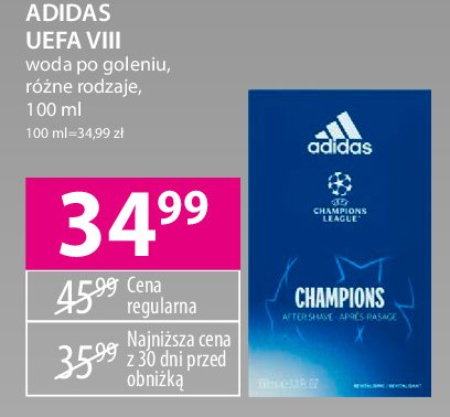 Woda po goleniu Adidas men champions league Adidas cosmetics promocja