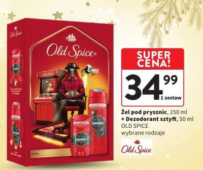 Zestaw: żel pod prysznic + dezodorant sztyft, wybrane rodzaje Old Spice promocja w Intermarche