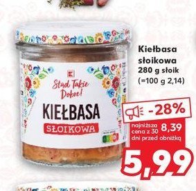 Kiełbasa słoikowa K-classic stąd takie dobre! promocja w Kaufland