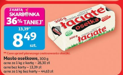 Masło osełkowe Łaciate promocja w Auchan