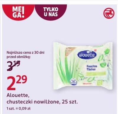 Chusteczki nawilżane Alouette, 25 szt. promocja w Rossmann